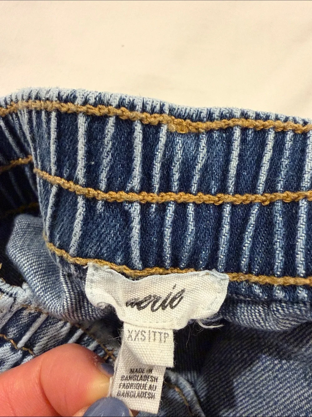 aerie Light Wash Distressed Denim Shorts